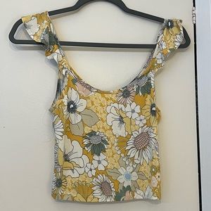 O'Neill Yellow Floral Crop Tank